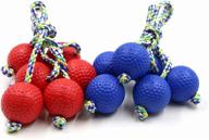 🎯 lawn yard outdoor toss game: sports festival replacement ladder ball set with 6 bolas in red & blue логотип