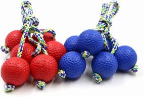 img 4 attached to 🎯 Lawn Yard Outdoor Toss Game: Sports Festival Replacement Ladder Ball Set with 6 Bolas in Red & Blue