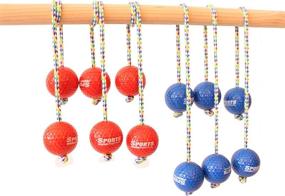 img 3 attached to 🎯 Lawn Yard Outdoor Toss Game: Sports Festival Replacement Ladder Ball Set with 6 Bolas in Red & Blue