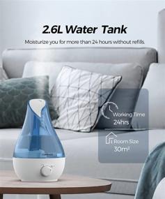 img 3 attached to CLONEMUS Cool Mist Humidifier – 2.6L Large Capacity, Night Light, 🌬️ Auto-shut Off – Ideal for Bedroom, Large Room, Nursery & Whole House