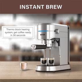 img 2 attached to ☕ Wirsh 15 Bar Espresso Machine with Milk Frother Steamer Wand: Compact Stainless Steel Coffee Maker for Cappuccino and Latte with Removable Reservoir