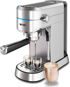 img 4 attached to ☕ Wirsh 15 Bar Espresso Machine with Milk Frother Steamer Wand: Compact Stainless Steel Coffee Maker for Cappuccino and Latte with Removable Reservoir