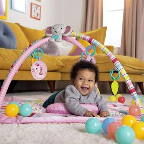img 3 attached to 🌈 Bright Starts Rainbow Tropics 5-In-1 Ball Play Activity Gym and Ball Pit