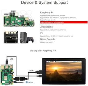 img 2 attached to 📺 Waveshare 7 inch HDMI LCD (H) with Case - 1024x600 Raspberry Pi IPS Touch Screen Monitor + Toughened Glass Cover Case for Raspberry Pi 4/3/2/1 B B+, A+/Jetson Nano/Windows 10