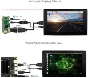 img 1 attached to 📺 Waveshare 7 inch HDMI LCD (H) with Case - 1024x600 Raspberry Pi IPS Touch Screen Monitor + Toughened Glass Cover Case for Raspberry Pi 4/3/2/1 B B+, A+/Jetson Nano/Windows 10