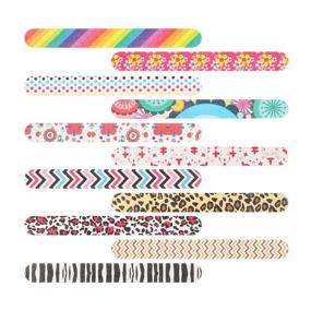 img 2 attached to 💅 YIMICOO 12PCS Nail Files 150/150 Grit: Professional Double Sided Emery Boards for Nails - Ideal for Women, Girls, Natural & Acrylic Nails - Colorful 7-Inch Buffers