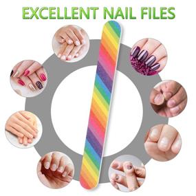 img 3 attached to 💅 YIMICOO 12PCS Nail Files 150/150 Grit: Professional Double Sided Emery Boards for Nails - Ideal for Women, Girls, Natural & Acrylic Nails - Colorful 7-Inch Buffers