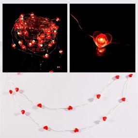 img 2 attached to 💖 Aetegit 16 Ft 50 LED Lights: Stunning Red Heart Shaped Twinkle Fairy String Lights for Valentine's Day Decor, Weddings, Anniversaries, and Mother's Day - Remote Controlled and Battery Operated!