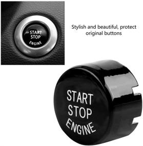 img 1 attached to 🔴 Black Car Engine Start Stop Switch Button Cover for BMW F20 F21 F22 F23 F30 F31 F32 F33 F10 F11 G30 F12 F13 F01 F02