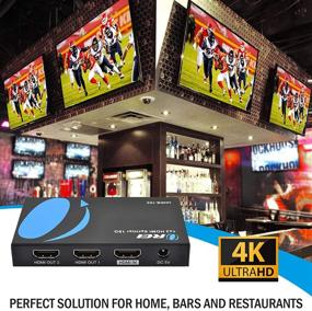 img 1 attached to 📺 OREI 4K HDMI Splitter - 1x2 Ports, Full UltraHD 4:4:4 HDR, Dolby Vision, HDCP 2.2, 60Hz, EDID Support