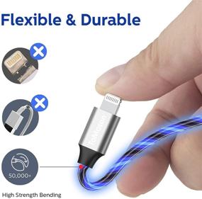 img 1 attached to 🔵 6FT Cool Light Up USB C to Lightning Cable for iPhone 12 - Fast Syncing, Apple MFi Certified Charger Cord - Blue