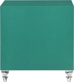 img 1 attached to 💎 Modern Turquoise Nightstand with Self Closing Mirrored Drawers and Acrylic Legs - Iconic Home Bergamo Side Table