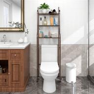🚽 harrir 3-shelf bathroom organizer - over the toilet space saver, rack & corner stand storage organizer, brown logo