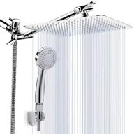 experience ultimate comfort: 8 inch high pressure rainfall shower head and 💦 handheld combo with 11 inch extension arm, anti-leak design, and chrome finish by kaqinu logo