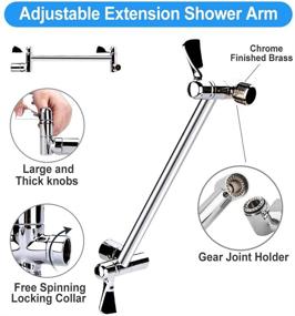 img 2 attached to Experience Ultimate Comfort: 8 Inch High Pressure Rainfall Shower Head and 💦 Handheld Combo with 11 Inch Extension Arm, Anti-Leak Design, and Chrome Finish by kaqinu