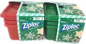 img 2 attached to 🎁 Ziploc Limited Edition Holiday Colored Storage Containers (Set of 2) in Festive Red and Green, With Lids