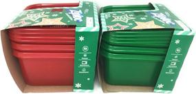 img 1 attached to 🎁 Ziploc Limited Edition Holiday Colored Storage Containers (Set of 2) in Festive Red and Green, With Lids