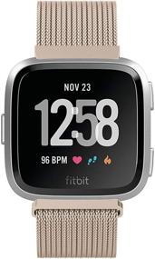 img 4 attached to 📿 Yutior Metal Bands: Stylish Stainless Steel Replacements for Fitbit Versa 2 / Lite / SE Smartwatch - Available in Black, Champagne, Rose Gold, and Silver