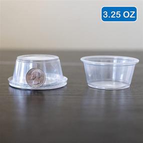 img 3 attached to 🥤 EDI Clear Disposable Plastic Portion Cups with Lids - 3.25 Ounce (Pack of 100) for Souffle & More