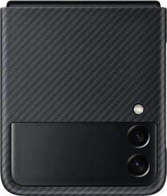 img 1 attached to 📱 Protective Aramid Case for Samsung Galaxy Z Flip 3: Heavy Duty, Shockproof Smartphone Cover in Black