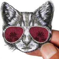 cool cat delicate embroidered patches: stylish 🐱 iron-on and sew-on applique for men, women, and kids logo