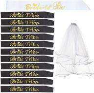 💍 bride tribe bridesmaids sashes sets - bachelorette party decorations & supplies, bridal shower favors gift (black, 12 sash with 1 veil) logo