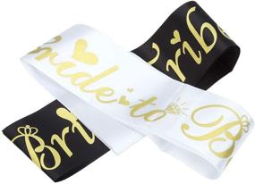 img 2 attached to 💍 Bride Tribe Bridesmaids Sashes Sets - Bachelorette Party Decorations & Supplies, Bridal Shower Favors Gift (Black, 12 Sash with 1 Veil)