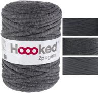 anthracite grey zpagetti yarn - dark grey shades - hoooked logo