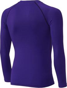 img 3 attached to TSLA Kids' Thermal Long Sleeve Tops - Fleece Lined Compression Base Layer Shirts