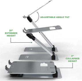 img 1 attached to obVus Solutions Adjustable Laptop Tower Stand: Award-Winning Solution for Quick Sitting to Standing Conversion, Relieve Back and Neck Pain, USA Designed