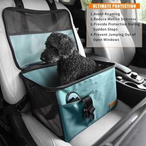 img 2 attached to 🐶 Portable Pet Dog Booster Car Seat Travel Carrier by Akinerri: Safe & Convenient for Small/Medium Pets with Safety Leash & Storage Pocket