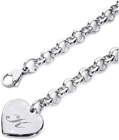 img 3 attached to 💎 Stylish Stainless Alphabet Girls' Chili Jewelry Bracelets – A Perfect Symbol of Expression