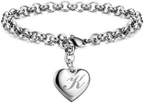 img 4 attached to 💎 Stylish Stainless Alphabet Girls' Chili Jewelry Bracelets – A Perfect Symbol of Expression