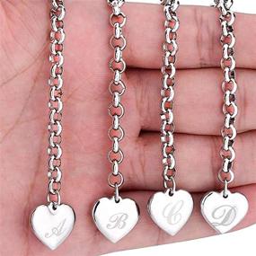 img 1 attached to 💎 Stylish Stainless Alphabet Girls' Chili Jewelry Bracelets – A Perfect Symbol of Expression