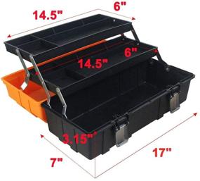 img 2 attached to 🔧 17-Inch Tool Box Organizer: WEWLINE 3-Layer Multiplication Plastic Storage Toolbox with Portable Handle - Ideal for Home, Office, and Car Trunk