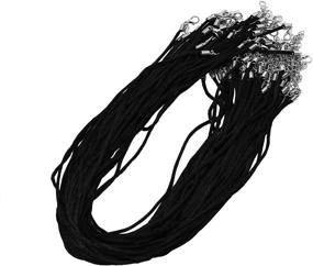 img 4 attached to 📿 Mandala Crafts Black Satin Cord Necklace Bulk Pack of 100 - Jewelry Making Supplies Necklace String – 18 Inch Jewelry Cords for Pendants, Bracelets - with Clasp