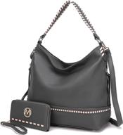 mkf collection leather handbag shoulder women's handbags & wallets in hobo bags logo