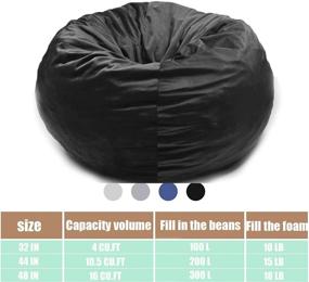 img 2 attached to 🪑 Premium Washable Bean Bag Chair Cover (No Beans) for Stuffed Animal Storage - Organize Kids' Plush Toys or Memory Foam with Sturdy Large Opening Zipper