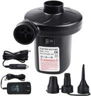 🔌 multipurpose electric air pump with 3 nozzles for indoor/outdoor inflatable air mattress, boat, swimming ring, pool toys, sofa, float - 12v dc / 100v ac 50w logo