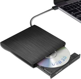 img 4 attached to 📀 Haiway USB 3.0 Portable CD DVD Drive - Slim CD DVD ROM Rewriter Burner - for Laptop Desktop MacBook PC Windows Linux Mac OS (Black)