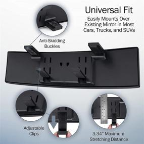 img 3 attached to Enhance Your Driving Experience with Verivue Mirrors Universal 12 Inch Interior Clip On 🚘 Panoramic Rearview Mirror - Clear Tint - Wide Angle - Ideal for Car, SUV, Truck
