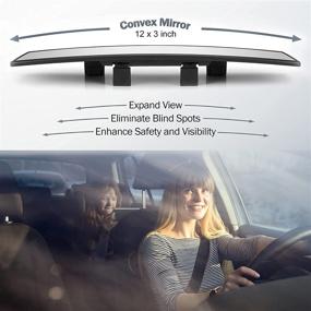 img 2 attached to Enhance Your Driving Experience with Verivue Mirrors Universal 12 Inch Interior Clip On 🚘 Panoramic Rearview Mirror - Clear Tint - Wide Angle - Ideal for Car, SUV, Truck