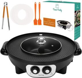 img 4 attached to 🍳 Electric Smokeless Grill and Hot Pot Combo - Food Party 2-in-1 Appliance