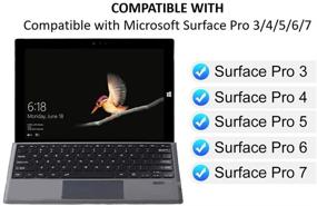 img 1 attached to 💻 Замена клавиатуры Microsoft Surface Pro Type Cover Trackpad Mouse | Эргономичная тонкая Bluetooth-клавиатура, перезаряжаемая - черная