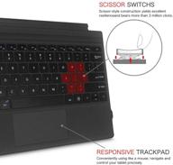 💻 замена клавиатуры microsoft surface pro type cover trackpad mouse | эргономичная тонкая bluetooth-клавиатура, перезаряжаемая - черная логотип