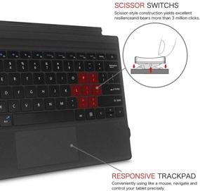 img 4 attached to 💻 Замена клавиатуры Microsoft Surface Pro Type Cover Trackpad Mouse | Эргономичная тонкая Bluetooth-клавиатура, перезаряжаемая - черная