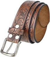 tooled embossed brown leather western men's accessories for belts logo