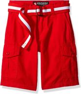 🩳 boys' southpole belted ripstop basic shorts: stylish comfort for everyday wear logo