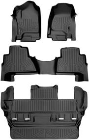 img 4 attached to 🚗 Custom Fit MAXLINER All Weather 3 Row Black Floor Mat Liner Set for 2015-2020 Cadillac Escalade (Excludes ESV Models)