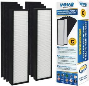 img 4 attached to VEVA HEPA and Carbon Filter Replacement Kit - 2 Pack HEPA Air Filters & 6 Carbon Pre-Filters - Fits Air Purifier Series AC5000, AC5250PT, AC5300B, AC5350W, AC5350B, CDAP5500B & AP2800CA